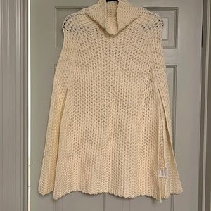 Anthro Cream Cape Sweater